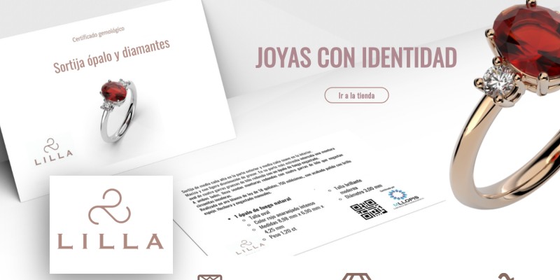 Joyería de diseño con piedra de color natural