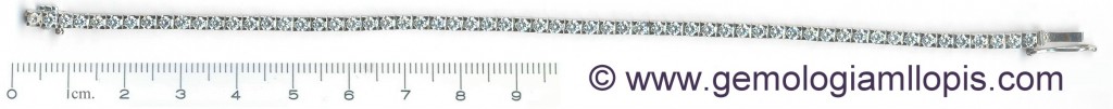 Pulsera "riviere" de diamantes con 6 circonitas mezcladas