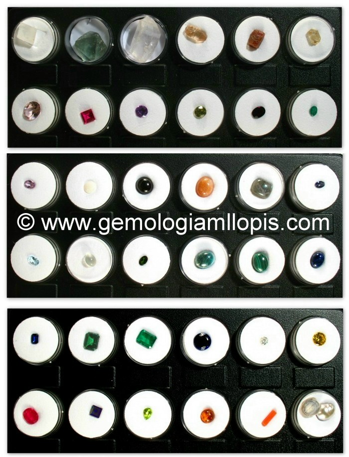Colección para prácticas de Gemología.