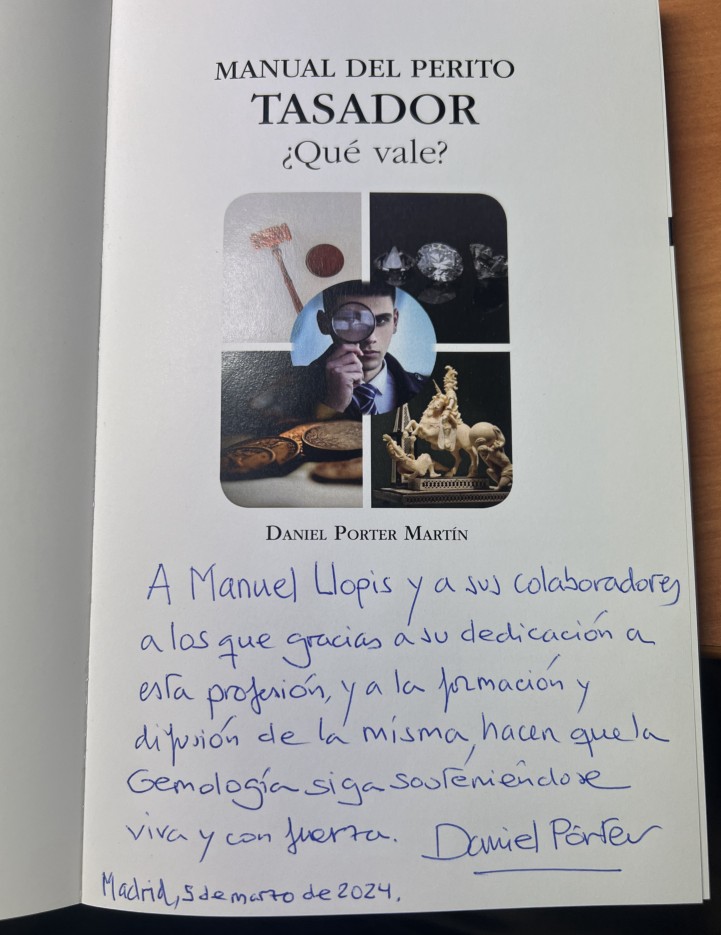 Dedicatoria de Daniel a Manuel Llopis.