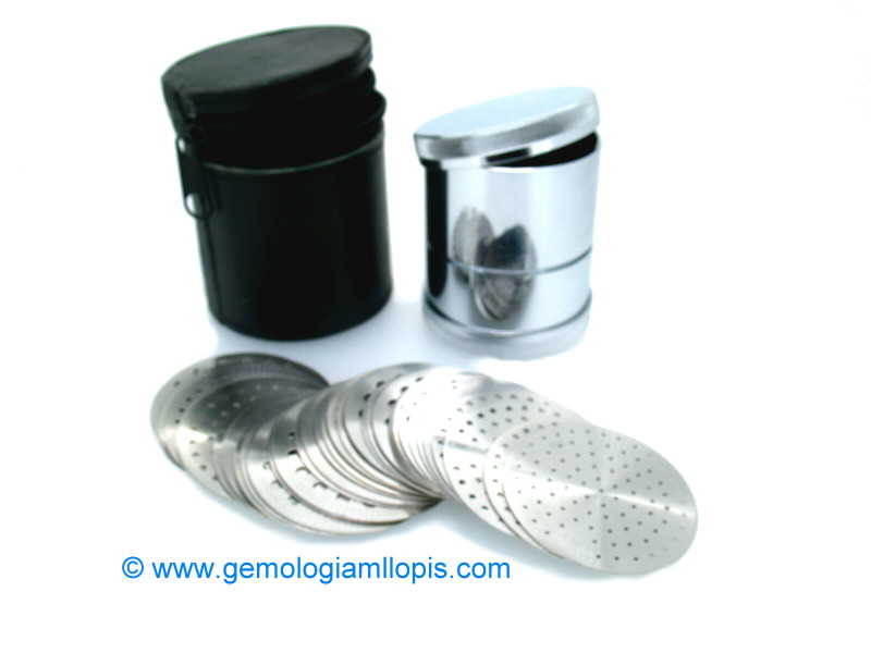 Tamices para clasificar diamantes redondos por tamaños