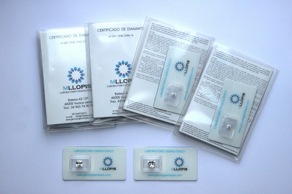 Certificados de diamante hasta un quilate