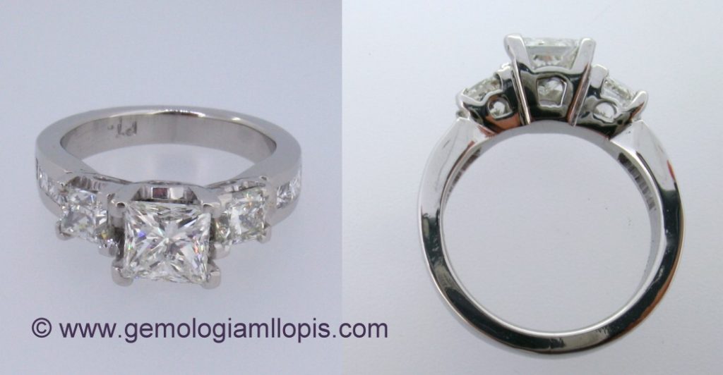 Diamante natural tratado con láser y relleno de vidrio