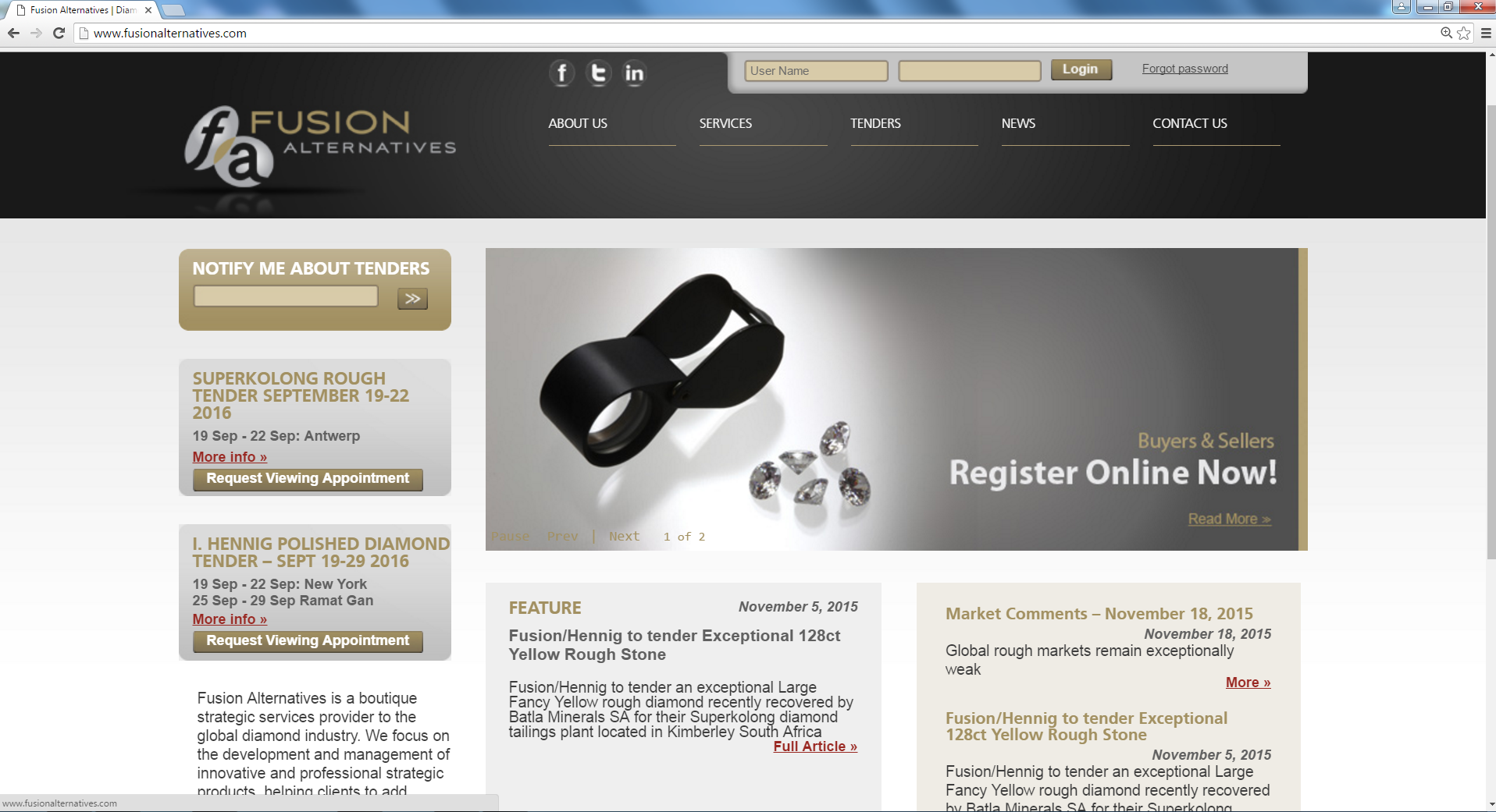 Fusion Alternatives ofrece la posibilidad de vender y comprar diamantes en bruto online.