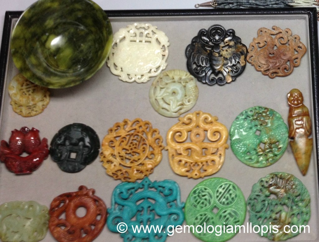 Parte de una colección privada de supuestas piezas de jade.