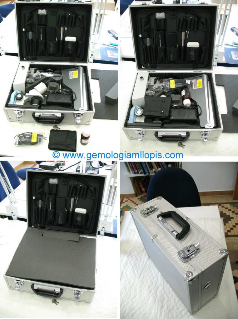 Maleta laboratorio específica para compra de diamante bruto o tallado.