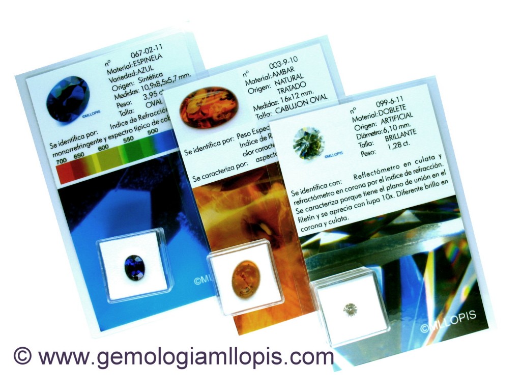 Piedras de colección con su ficha gemológica