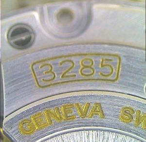 Grabado del calibre 3285 de una réplica de máquina Rolex