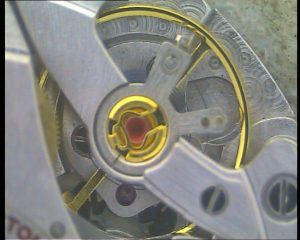Detalles del volante de una réplica de Rolex Daytona.