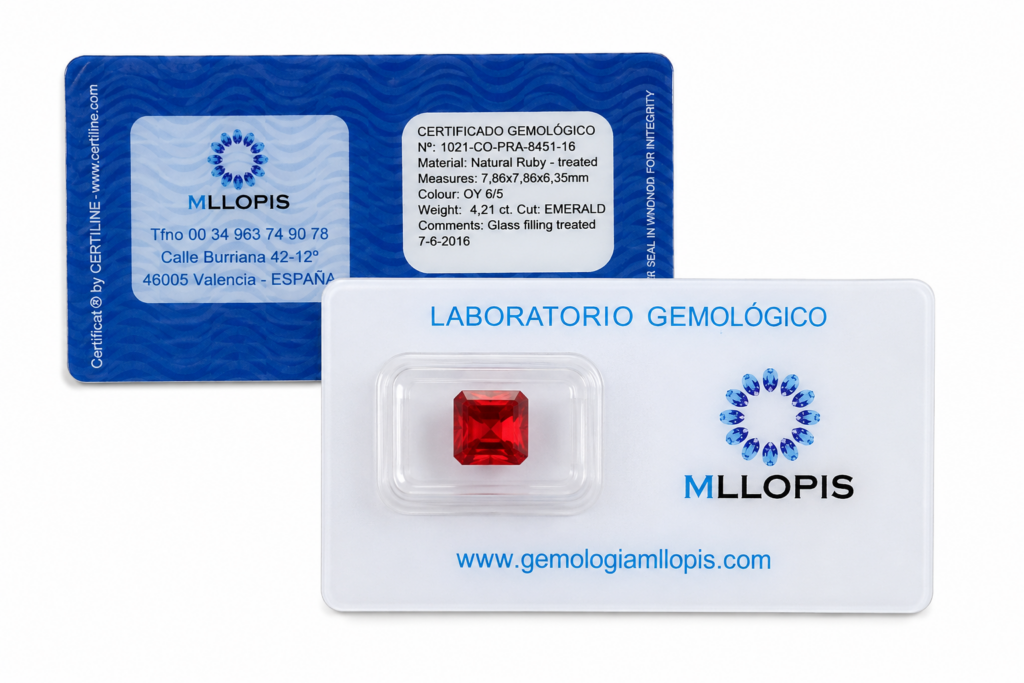 Blíster sellado de gema