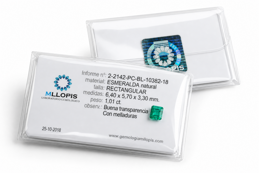 Blíster holográfico de gema