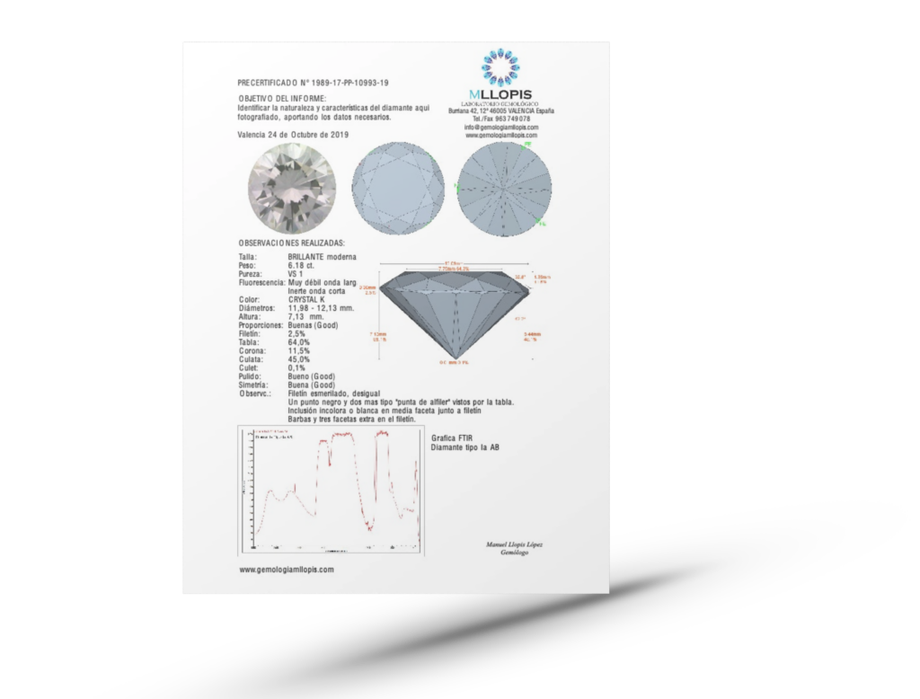 Certificado diamante A4