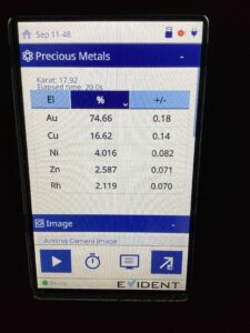 Proporción de metales XRF