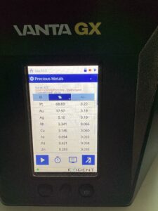 Proporción metales XRF en el anverso