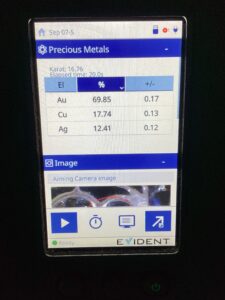 Proporción metales XRF en el reverso
