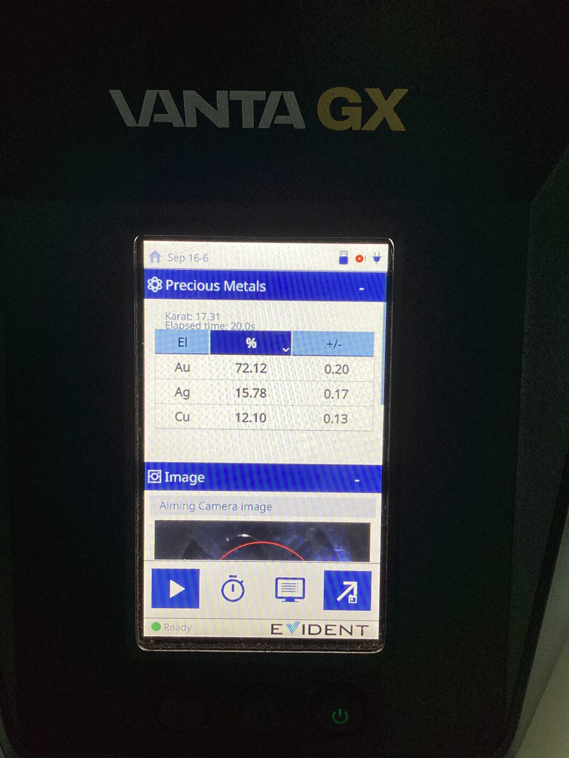 Proporción de metales XRF